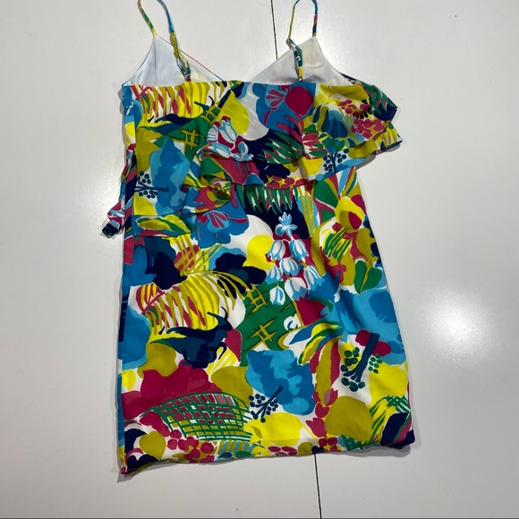 J. Crew Multi Colored Tropical Floral Ruffle Mini Woman’s Sun/Cami Dress 20 - Picture 5 of 14
